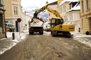 Snømåking i Skottegaten